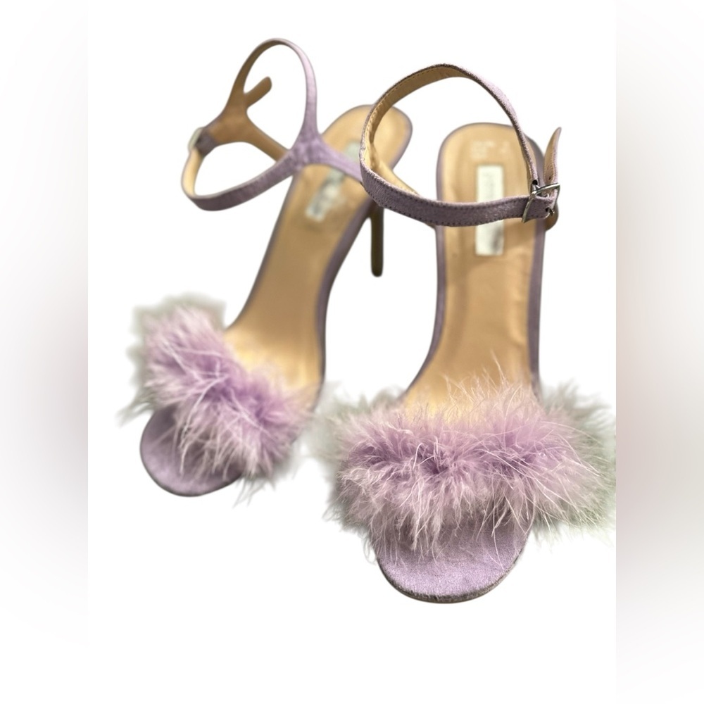 Primark, lilac feather heels, size 8 - Picture 5 of 11